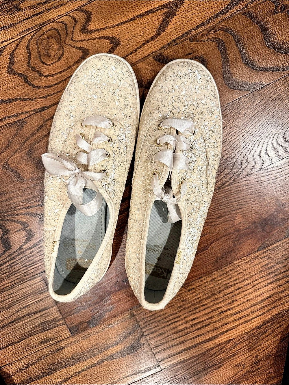 Keds & kate spade Sequin Lace-Up Sneakers in Gold US 7.0